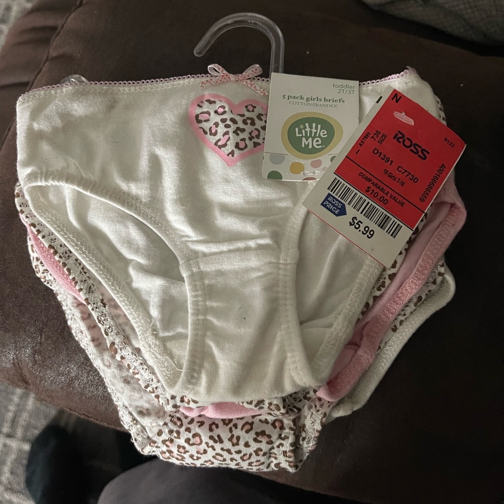 Little Me 2T/3T 5 pack Girl’s Brief NIP with tags